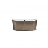 Brushed Steel Skirt Cast Iron Tub Freestanding