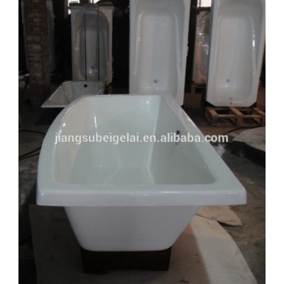 classical oak wood feet one side camber roll top cast iron bathtub BGL-78