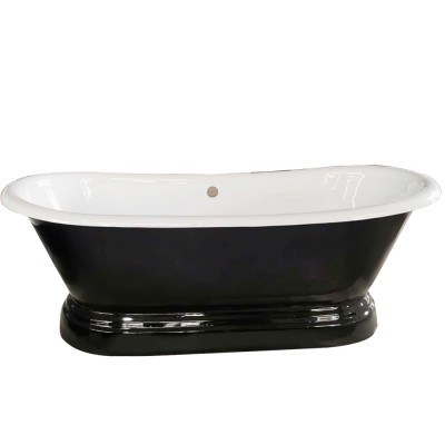 tradition porcelain 72 inch cast iron bathtub with plinth in black paint