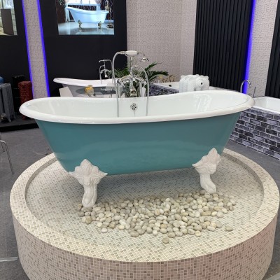 6 feet freestanding clawfoot cast iron slipper bathtub at competitive price